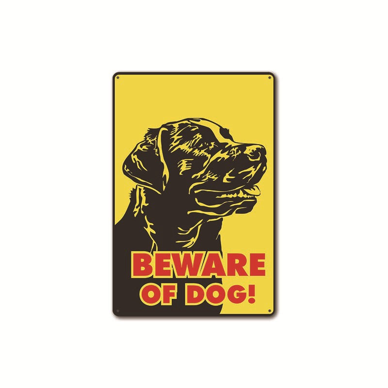 Beware of Dog Metal Tin Sign Collection- Multiple Variants