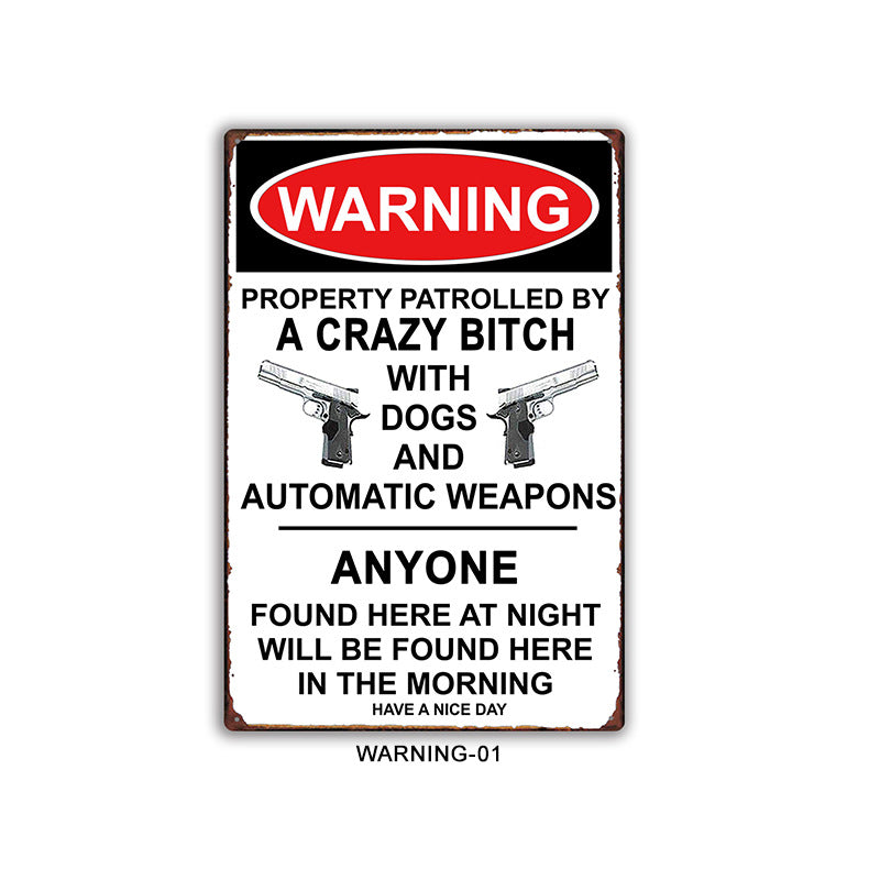 Warning Metal Tin Sign Collection - Multiple Variants