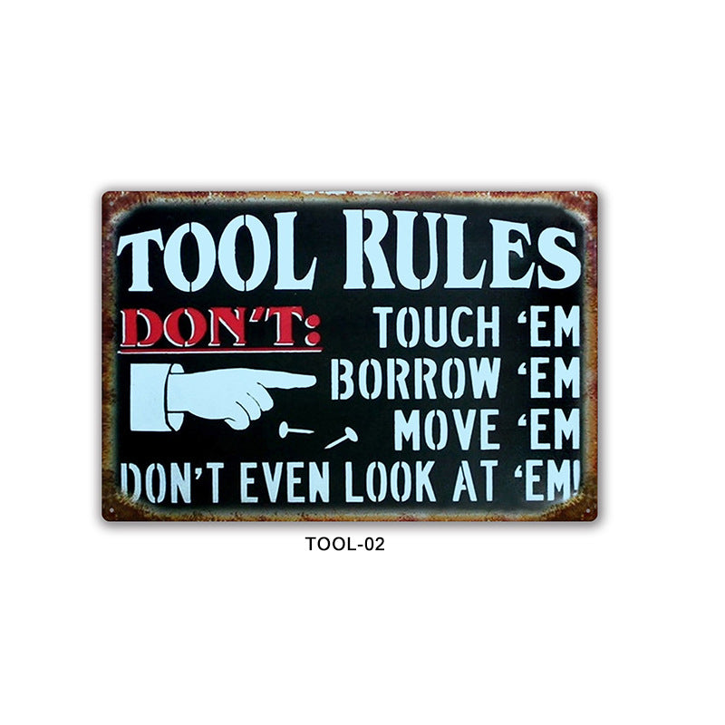 Warning Metal Tin Sign Collection - Multiple Variants