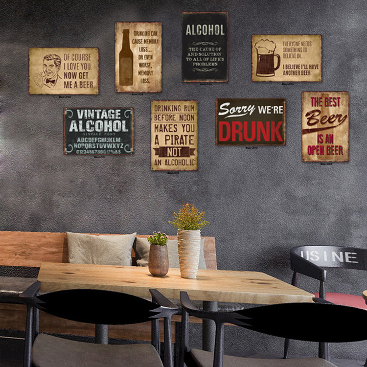 Drinking Metal Tin Sign Collection - Multiple Variants