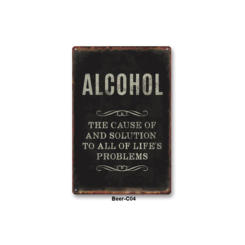 Drinking Metal Tin Sign Collection - Multiple Variants