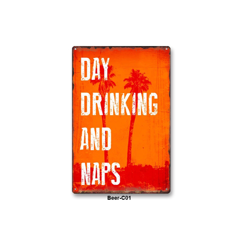 Drinking Metal Tin Sign Collection - Multiple Variants