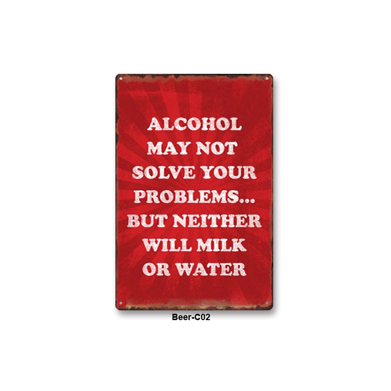 Drinking Metal Tin Sign Collection - Multiple Variants