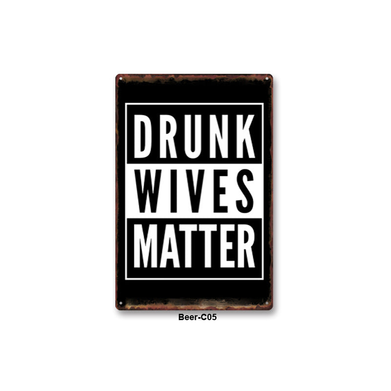 Drinking Metal Tin Sign Collection - Multiple Variants