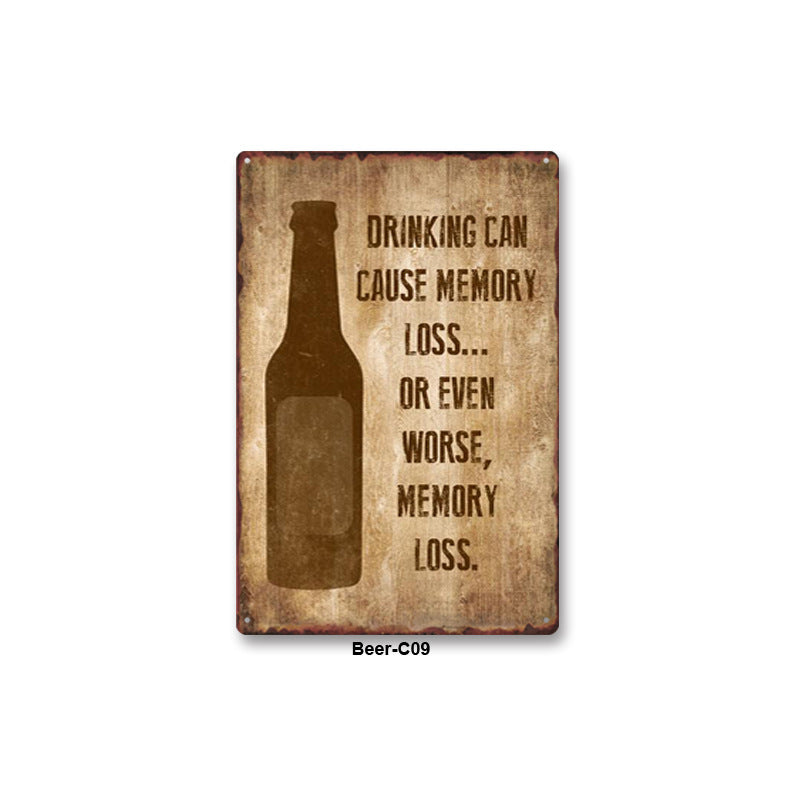 Drinking Metal Tin Sign Collection - Multiple Variants