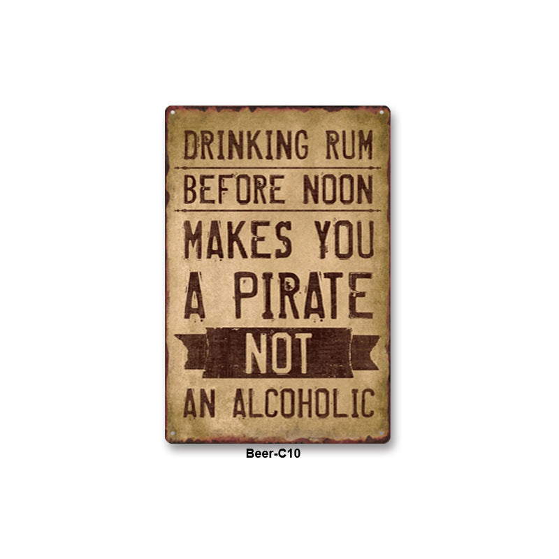 Drinking Metal Tin Sign Collection - Multiple Variants