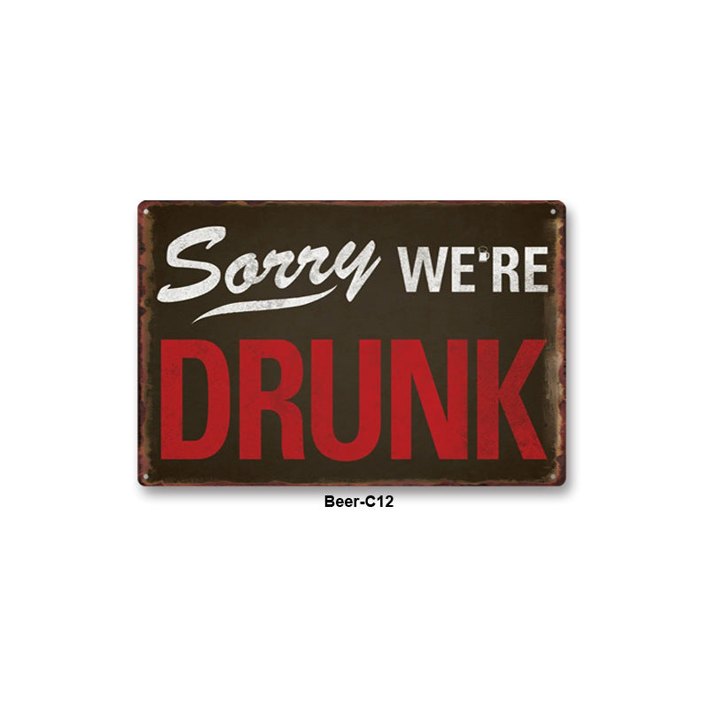Drinking Metal Tin Sign Collection - Multiple Variants