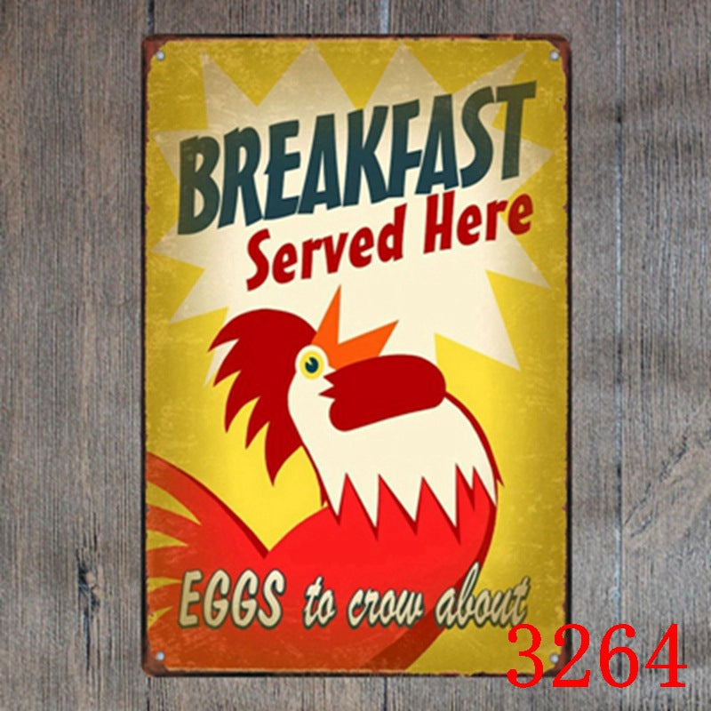 Food & Drinks Metal Tin Sign Collection - Multiple Variants