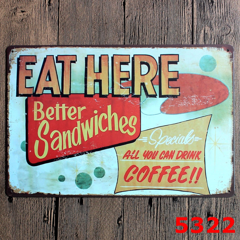 Food & Drinks Metal Tin Sign Collection - Multiple Variants