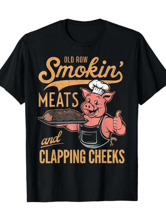 Smoked Pork Ribs And Funny Face Slapping Barbecue T-shirt, Men's T-shirt