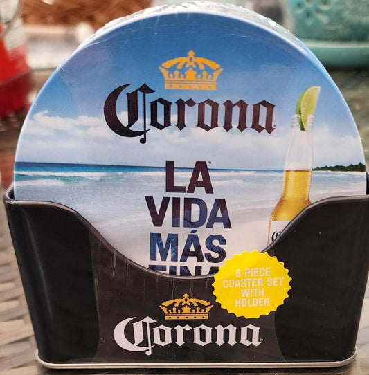 Corona Metal Tin Coaster Set