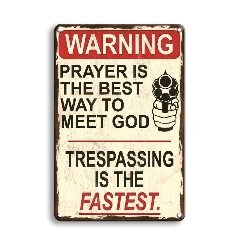 Warning Metal Tin Sign Collection - Multiple Variants