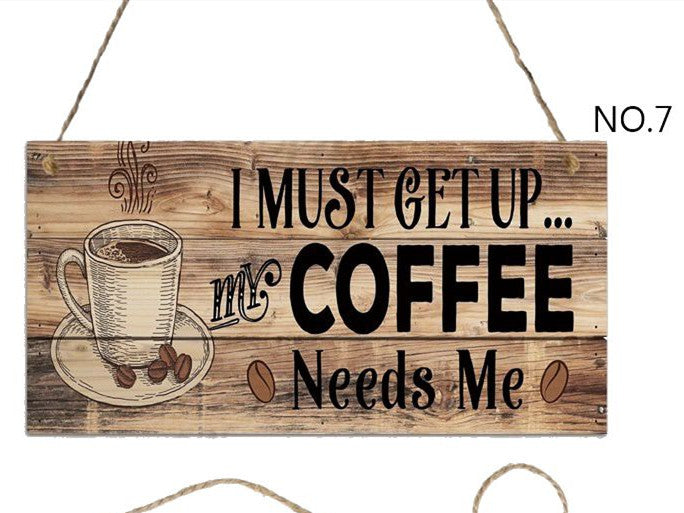 Coffee Hanging Wooden Sign Collection - Multiple Variants