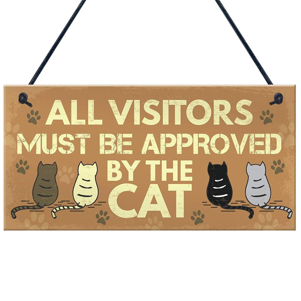 Cat Related Hanging Wooden Sign Collection - Multiple Variants