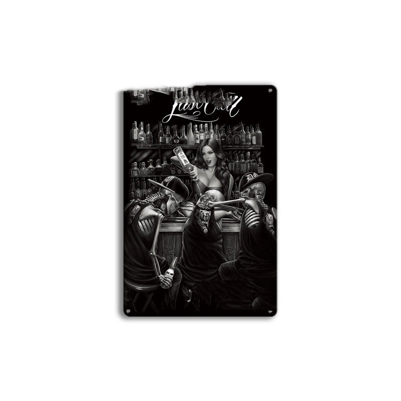 Bar Wall Decorative Skeleton Beauty Bump Iron Skin Painting
