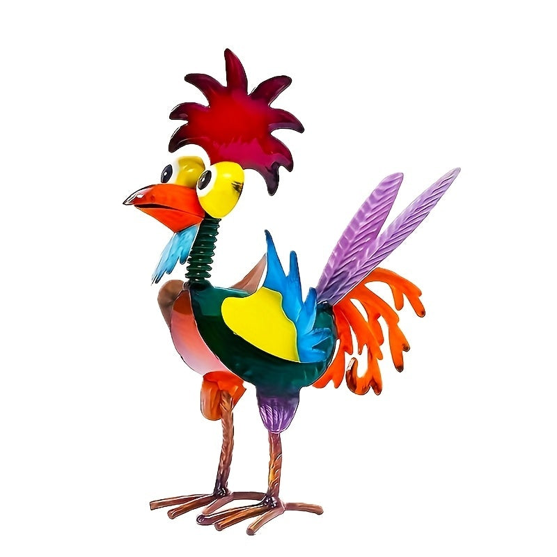 Animal Model Wrought Iron Cartoon Rooster Ornament