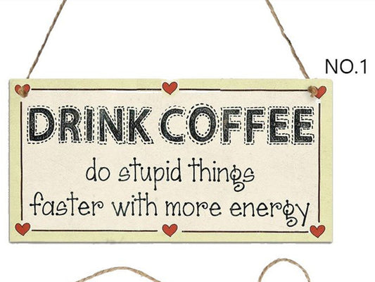 Coffee Hanging Wooden Sign Collection - Multiple Variants