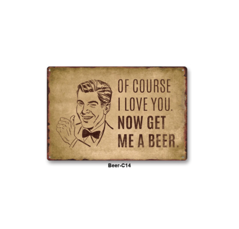 Bar Drinking Old Style Metal Tin Sign Collection - Multiple Variants