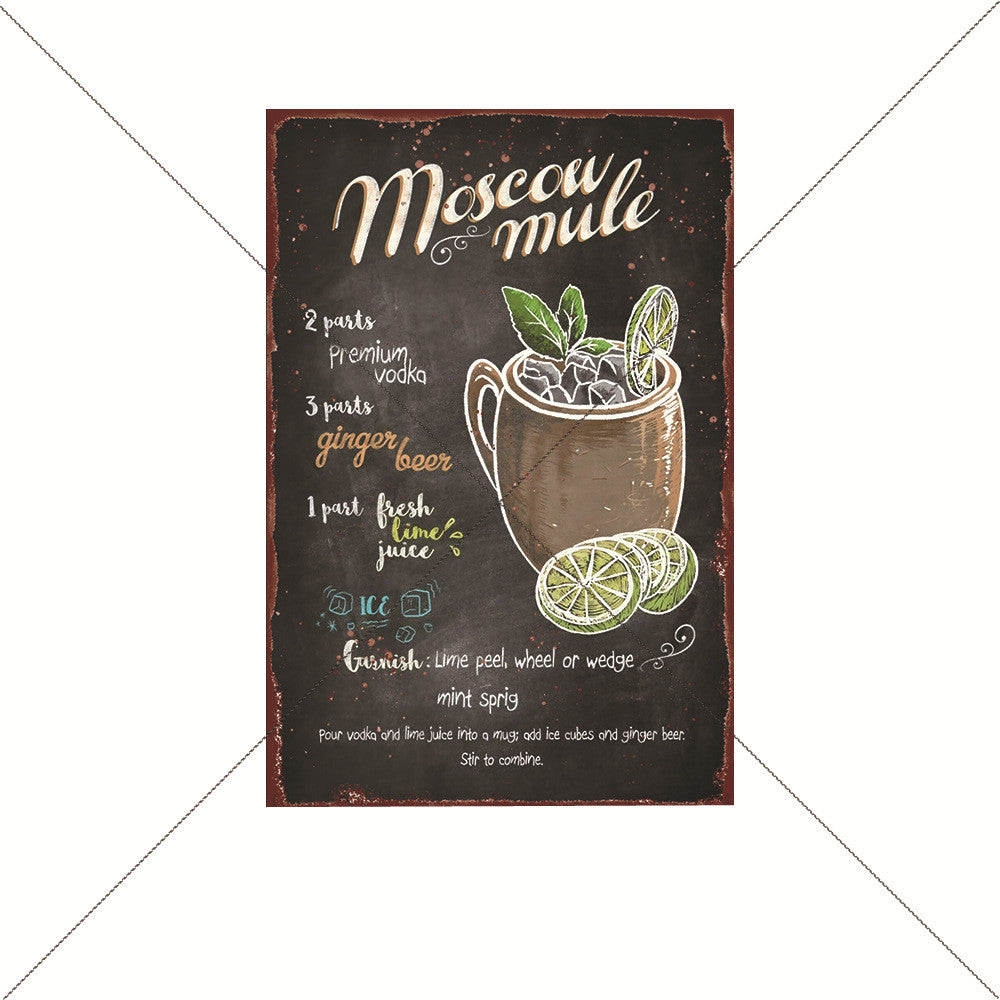 Bar Drinks Metal Tin Sign Collection - Multiple Variants