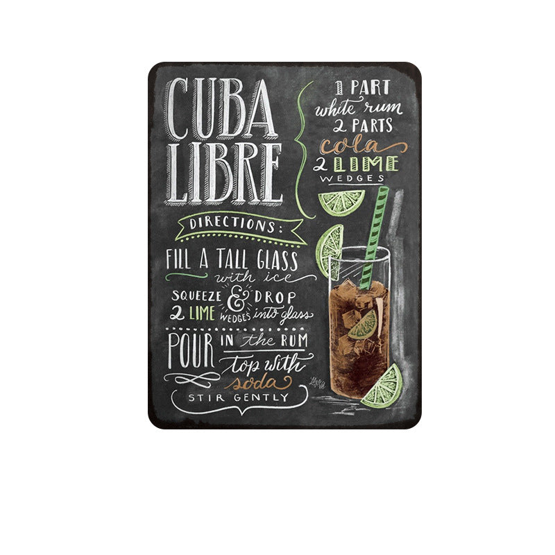 Bar Drinks Metal Tin Sign Collection - Multiple Variants
