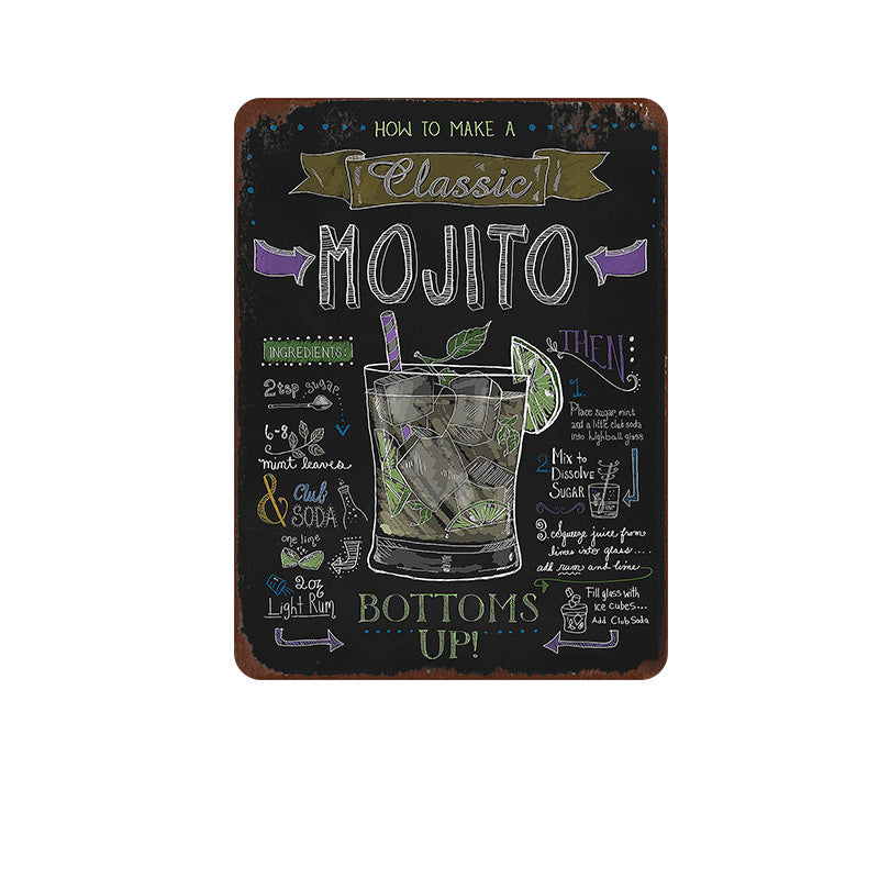 Bar Drinks Metal Tin Sign Collection - Multiple Variants