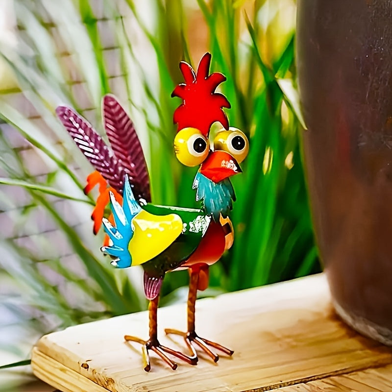 Animal Model Wrought Iron Cartoon Rooster Ornament