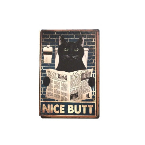 Cat Bathroom Metal Tin Sign