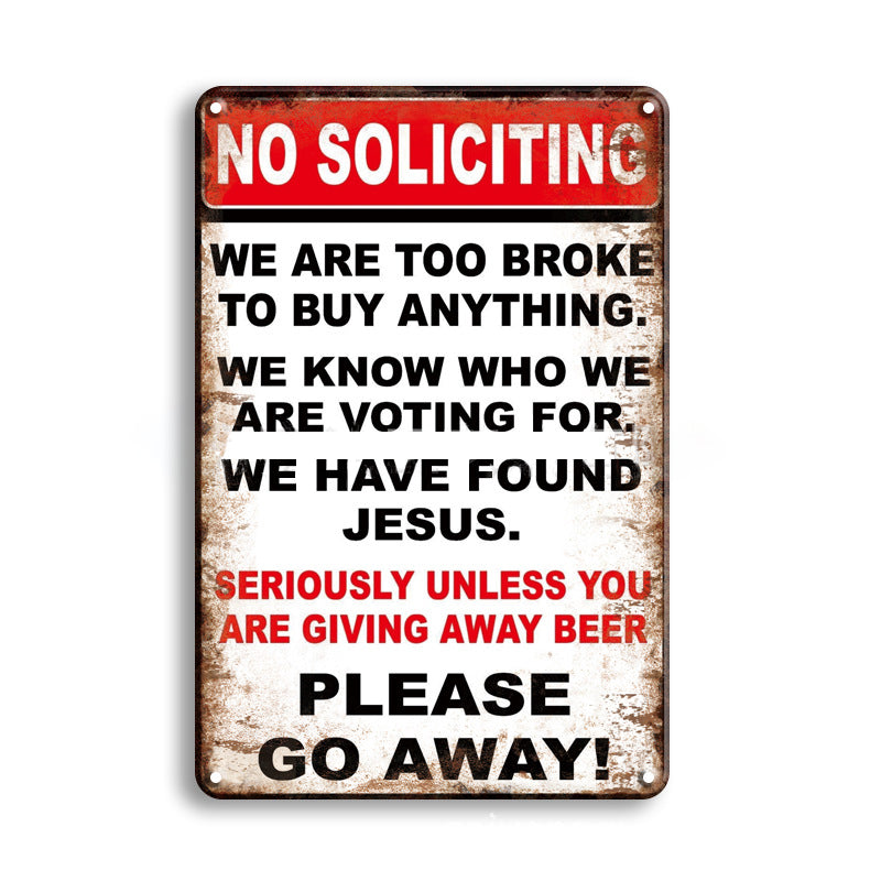Warning Metal Tin Sign Collection - Multiple Variants