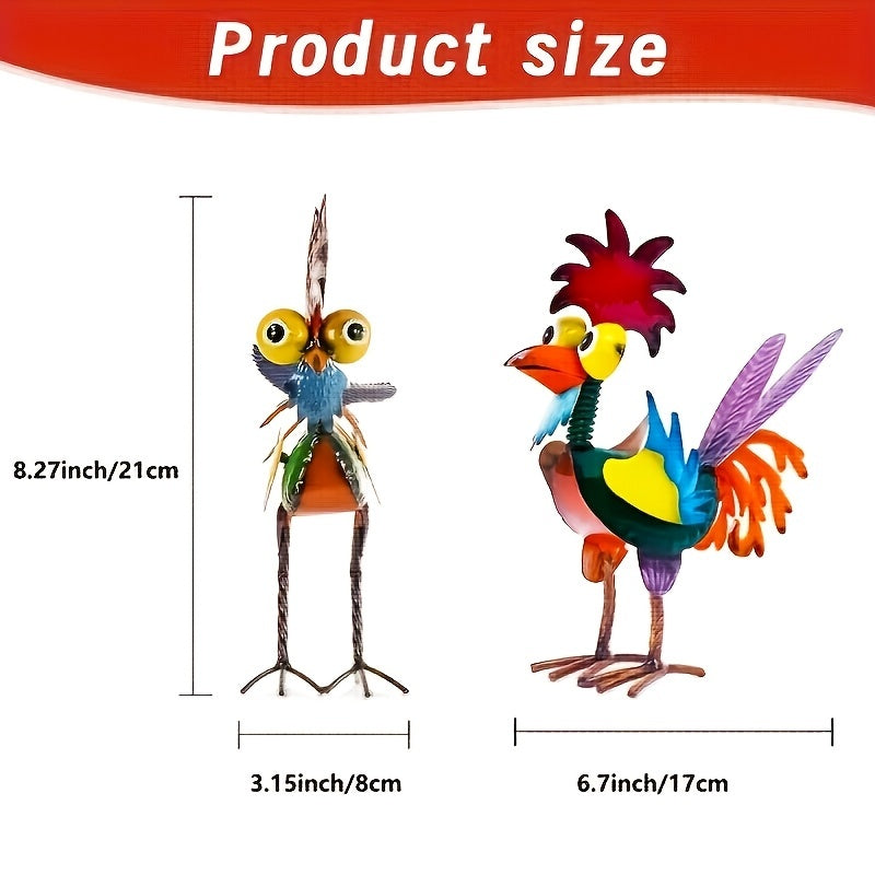 Animal Model Wrought Iron Cartoon Rooster Ornament