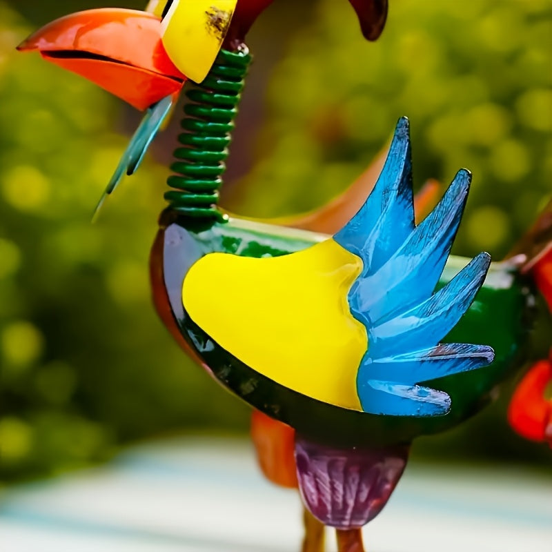 Animal Model Wrought Iron Cartoon Rooster Ornament