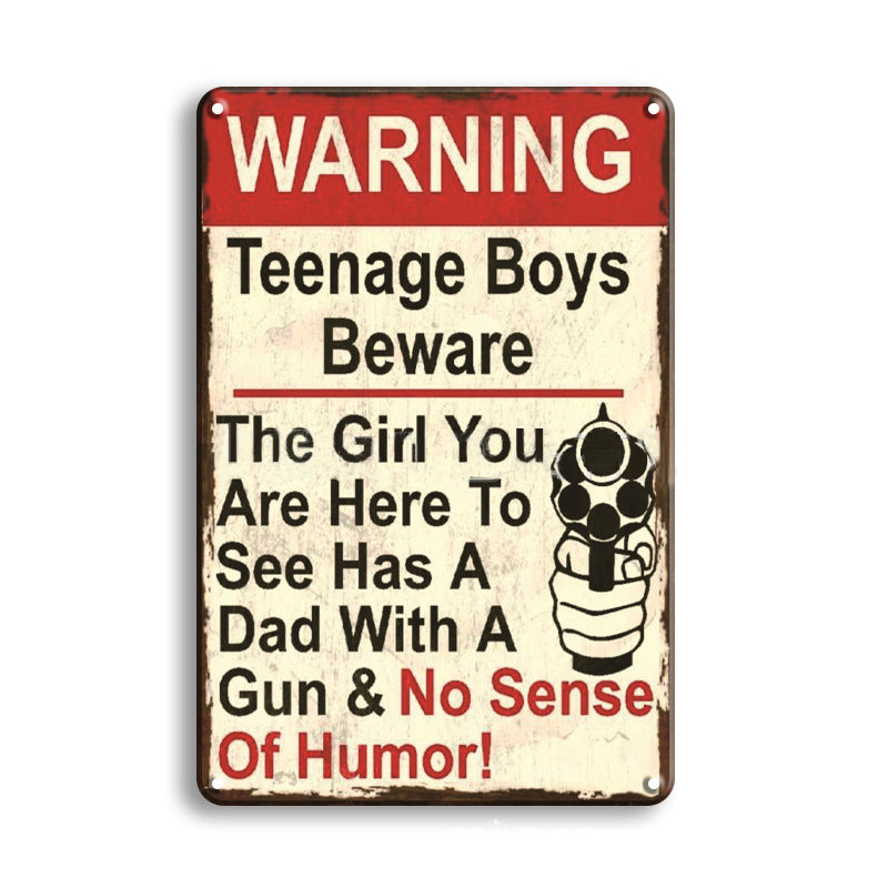 Warning Metal Tin Sign Collection - Multiple Variants