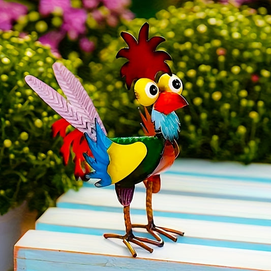 Animal Model Wrought Iron Cartoon Rooster Ornament