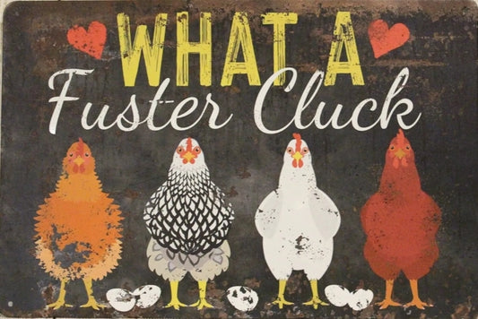 Chicken Metal Tin Sign-8"x12"