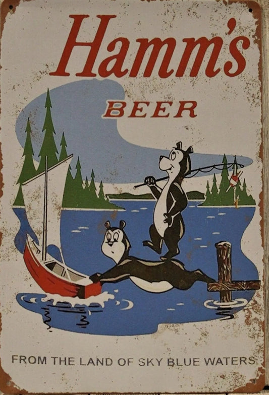 Hamm's Vintage Style Metal Tin Sign-8"x12"