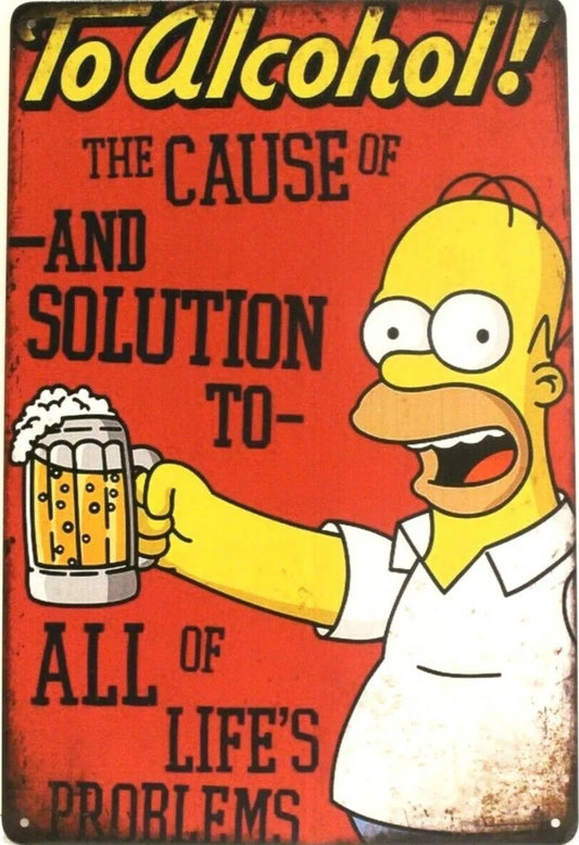 Homer Metal Tin Sign-8"x12"