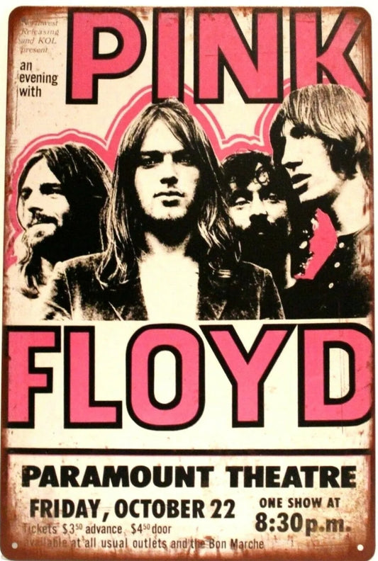 Pink Floyd Metal Tin Sign-8"x12"