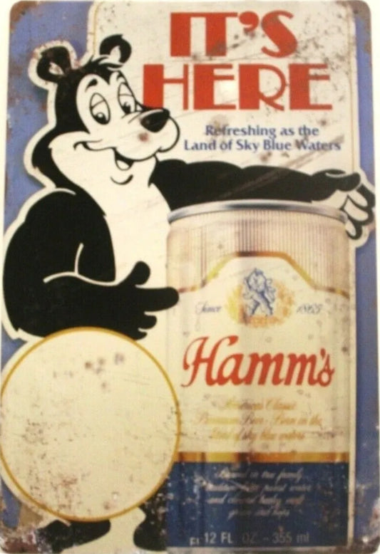 Hamm's Metal Tin Sign-8"x12"