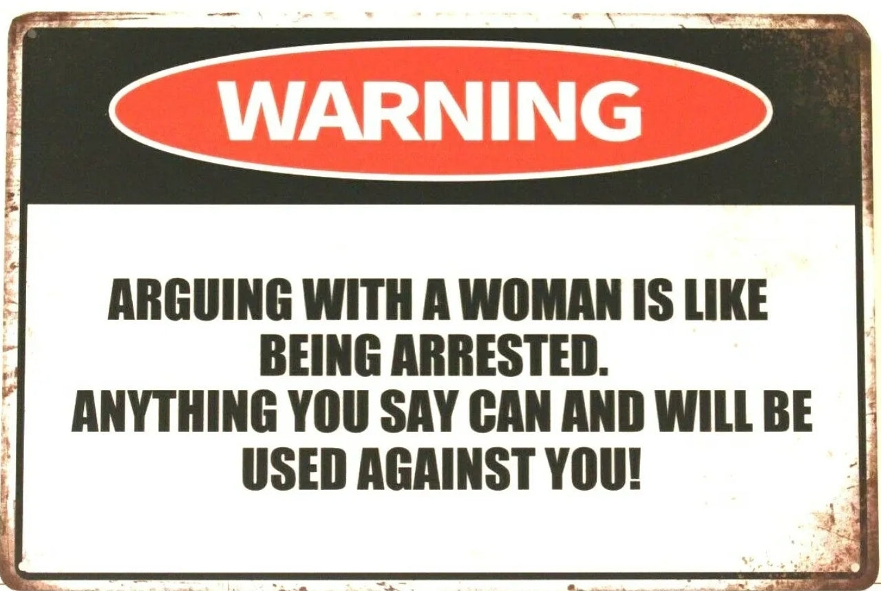 Warning Metal Tin Sign