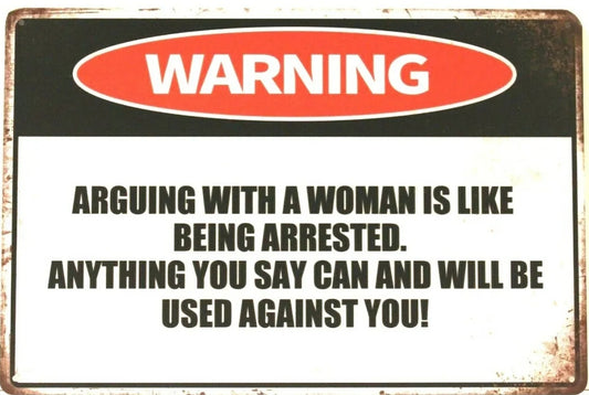 Warning Metal Tin Sign