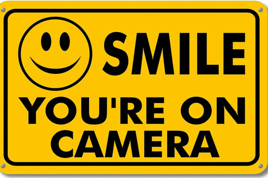 Smile You're on Camera Metal Tin Sign