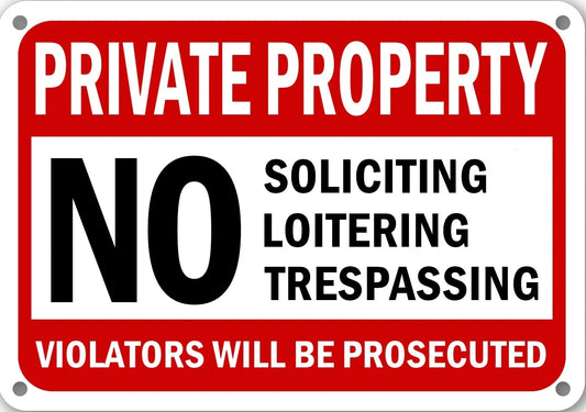 Private Property Metal Tin Sign