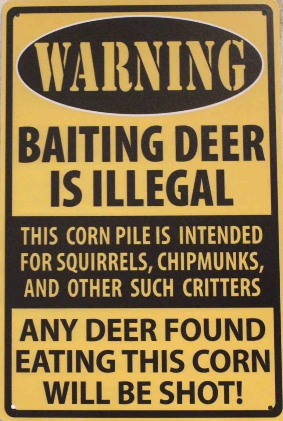 Warning Deer Metal Tin Sign