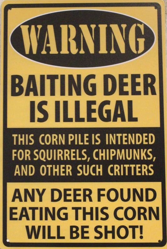 Warning Deer Metal Tin Sign