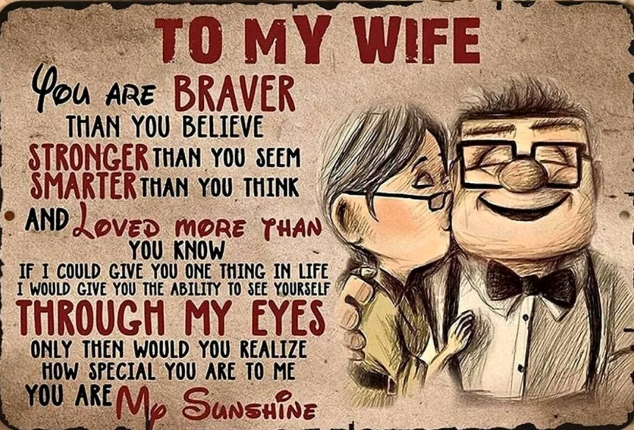 To My Wife Metal Tin Sign