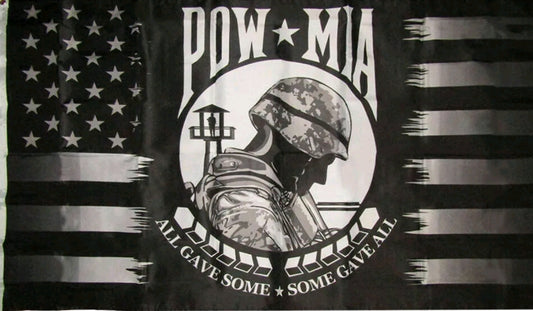 POW MIA Black Grey Flag