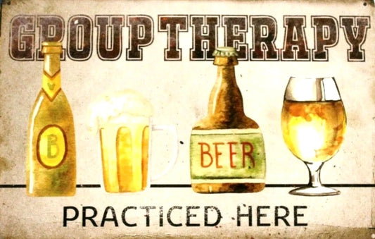Group Therapy Metal Tin Sign