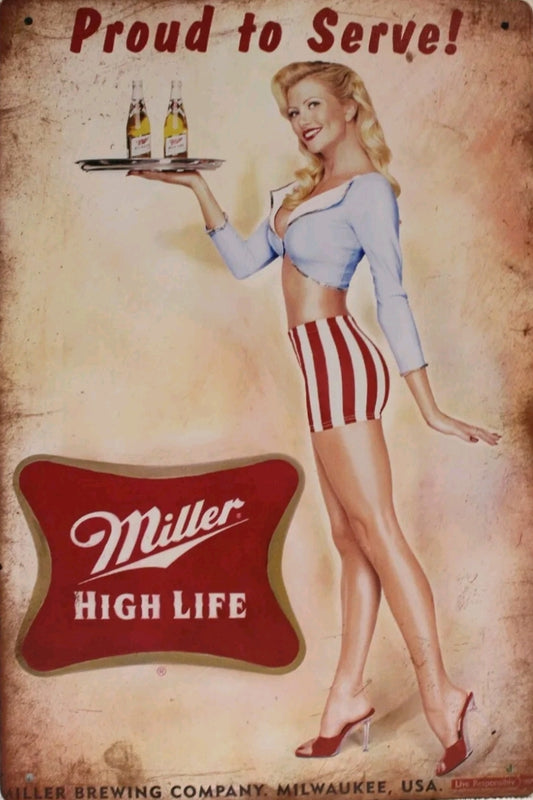 Miller Beer Metal Tin Sign