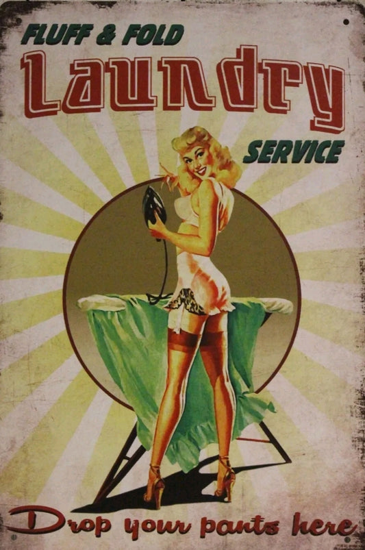 Laundry Service Metal Tin Sign