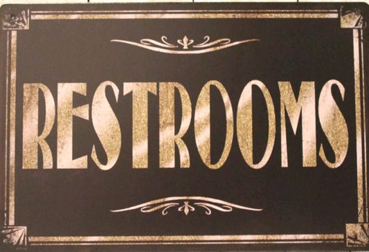 Restrooms Metal Tin Sign