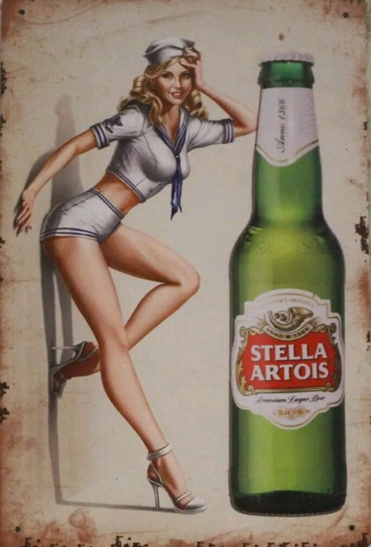 Stella Artois Beer Metal Tin Sign